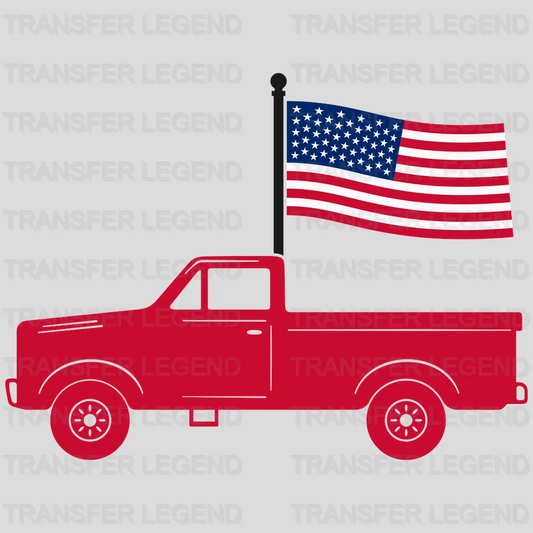 Truck American Flag DTF Transfer - transferlegend