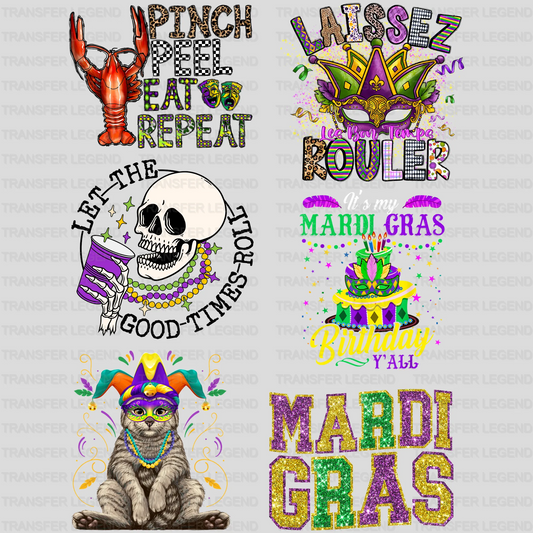 Mardi Gras Premade Gang sheet - 6 PCS 10 INCH - transferlegend