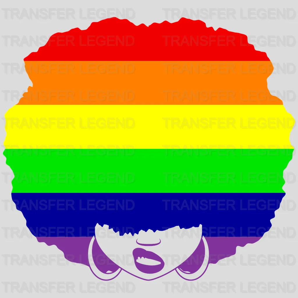 Lgbt Afro Smirk Head - LGBT - Lgbt Support - PRIDE Design - DTF heat transfer - transferlegend