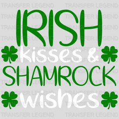 Irish Kisses & Shamrock Wishes St. Patrick's Day Design - DTF heat transfer - transferlegend