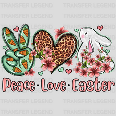 Peace Love Easter Leopard Heart Design - DTF heat transfer - transferlegend