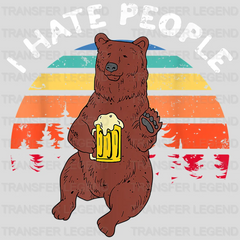 I Hate People - Funny Camping Trekking Design - DTF heat transfer - transferlegend