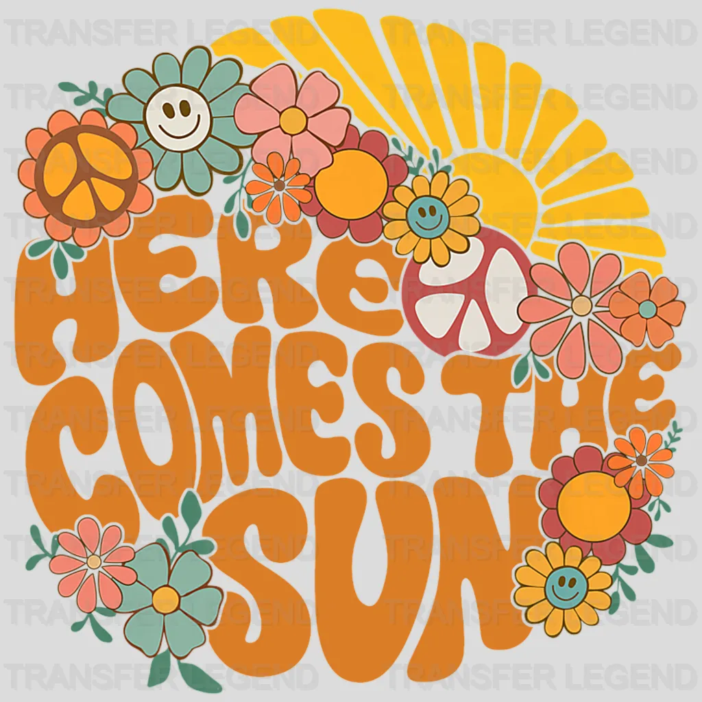 Here Comes The Sun Floral - Retro Summer - Beach Vacation  Design - DTF heat transfer - transferlegend