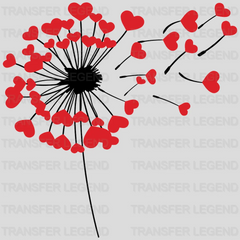 Red Flower Valentine's Day Design - DTF heat transfer - transferlegend