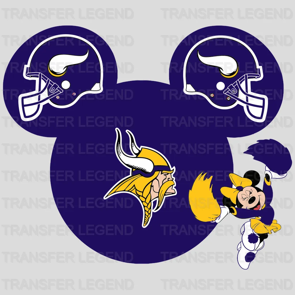 Minnesota Vikings Secondary Horn Head Logo NFL Design - DTF Heat Transfer