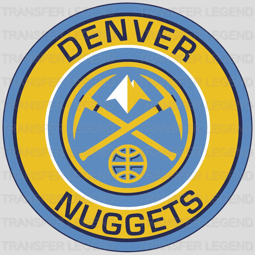 Denver Nuggets Roundel Badge with Pickaxes NBA Design - DTF Heat Transfer