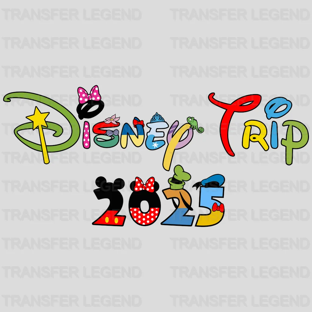 Family Trip 2025 Minnie & Mickey Cartoon Designs - DTF Heat Transfer - transferlegend