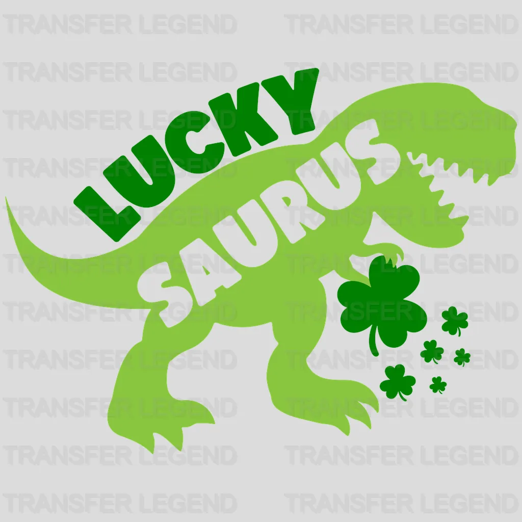 Lucky Saurus St. Patrick's Day Design - DTF heat transfer - transferlegend