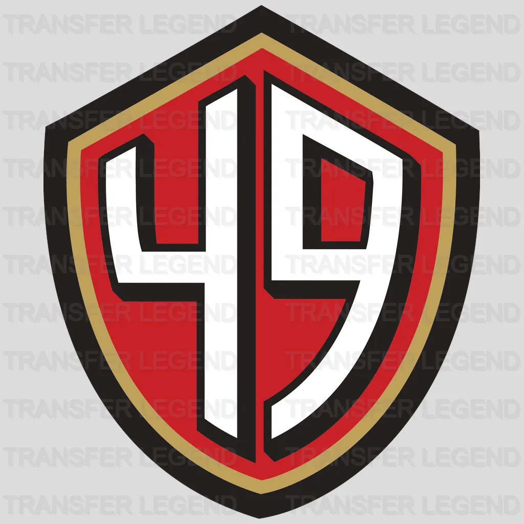 San Francisco 49ers “49” Shield Crest NFL Design - DTF Heat Transfer