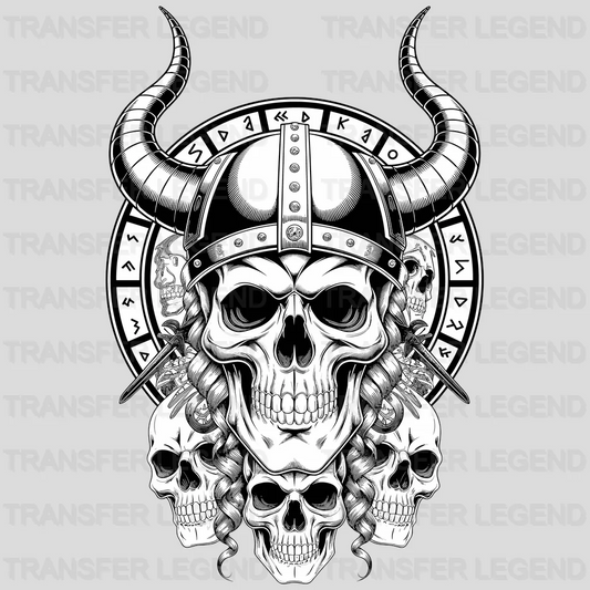 Viking Skullls Nordic Design - DTF Heat Transfer - transferlegend