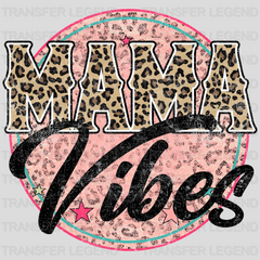 Mama Vibes Retro Leopard Design - DTF heat transfer - transferlegend