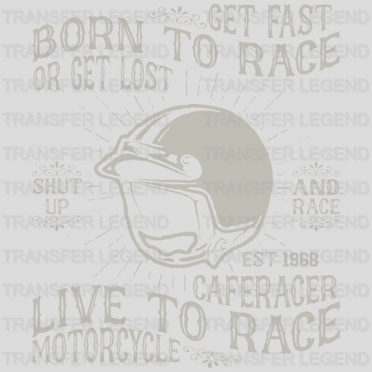 Shut Up And Race - Motocycle Design DTF Heat Transfer - transferlegend