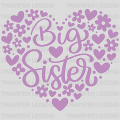 Big Sister - Little Sister Hearts - Sister Birthday - Sisterhood Design - DTF heat transfer - transferlegend