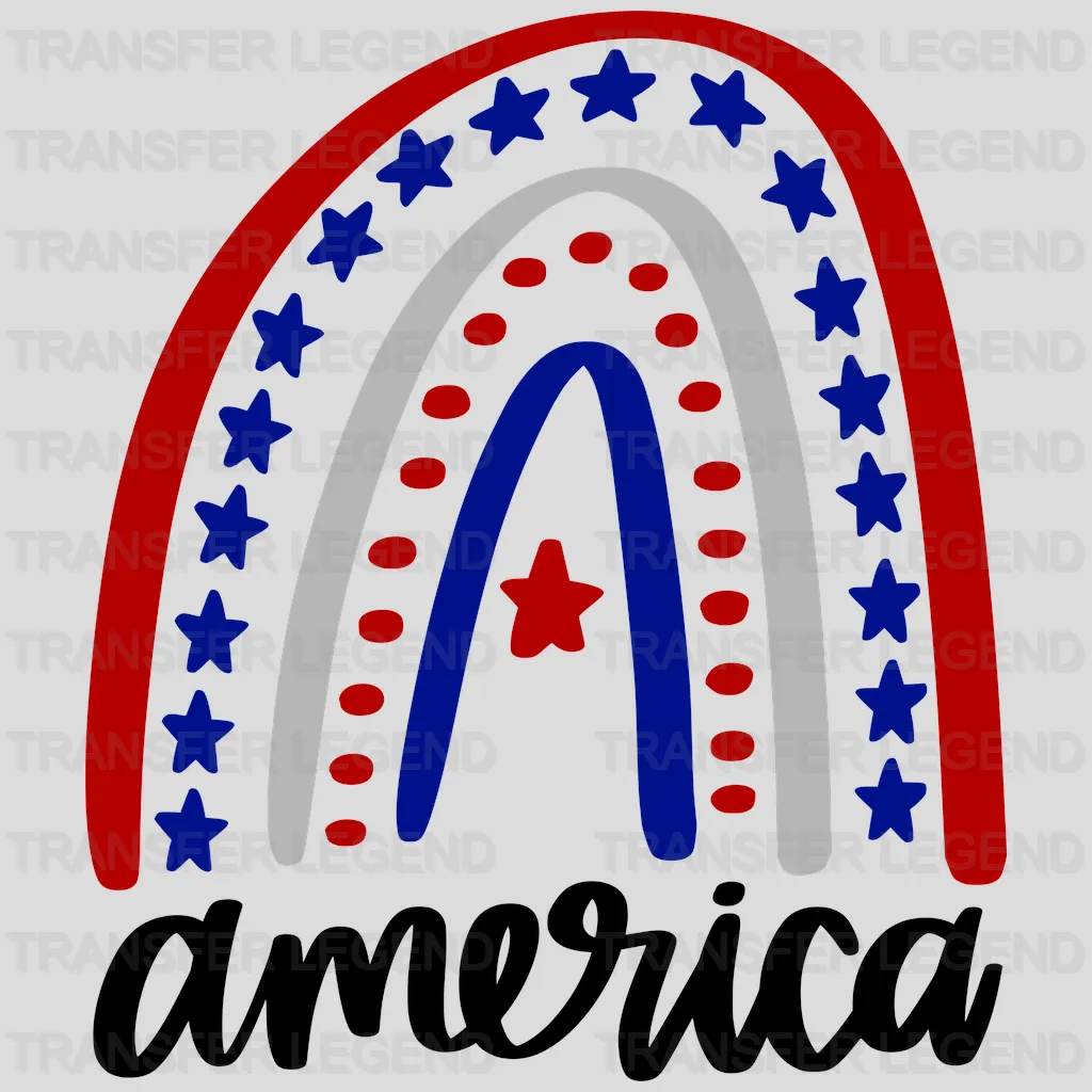 America Rainbow DTF Transfer - transferlegend