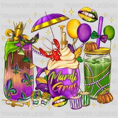 Mardi Gras Drinks Design- Mardi Gras DTF heat transfer - transferlegend