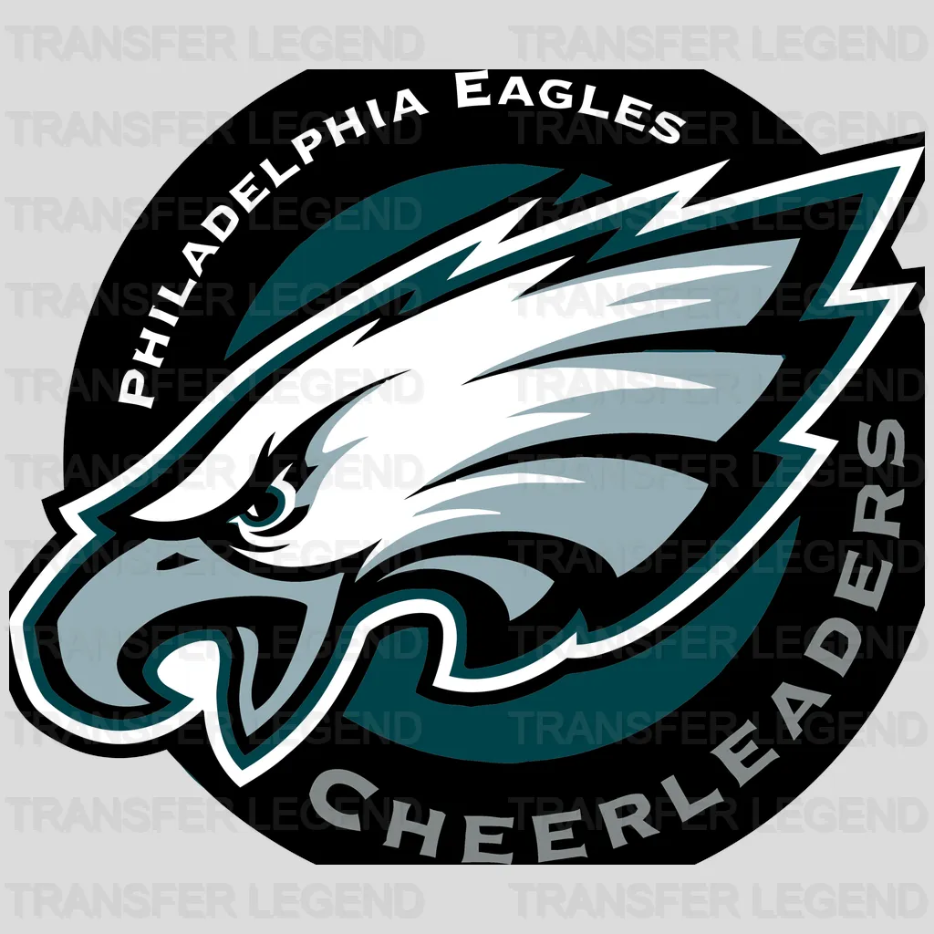 Philadelphia Eagles eagle head with ‘CHEERLEADERS’ text, NFL design - DTF Heat Transfer