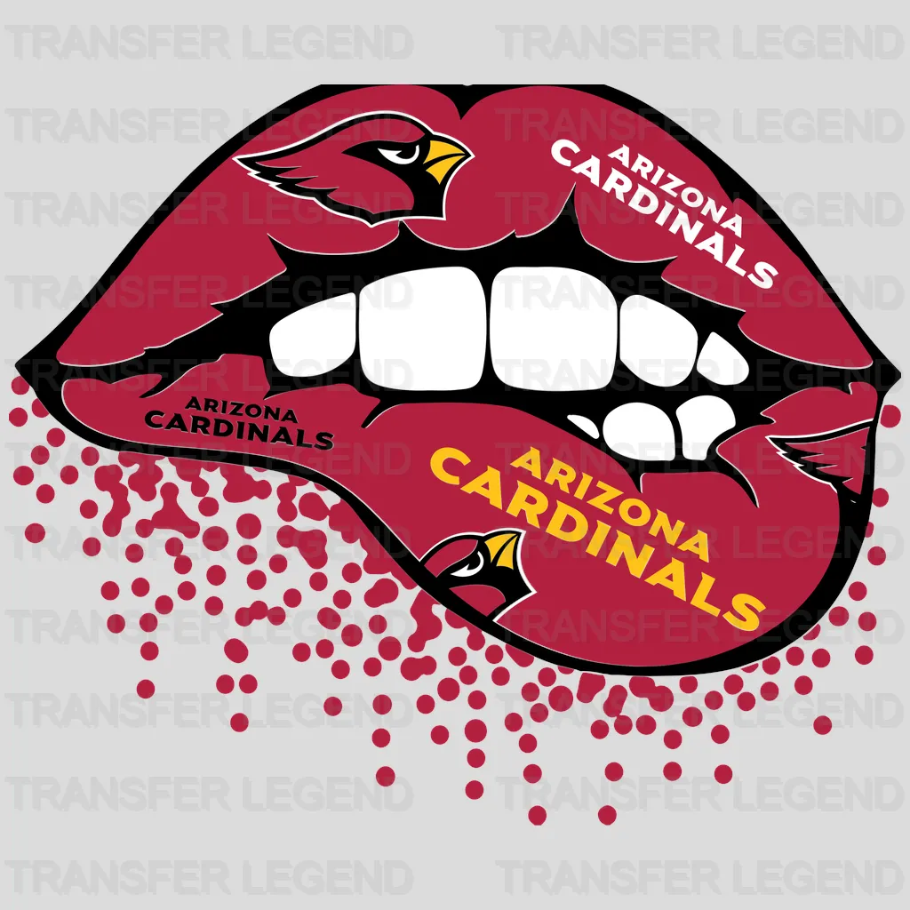 Arizona Cardinals Lip Bite Graphic NFL Design - DTF Heat Transfer