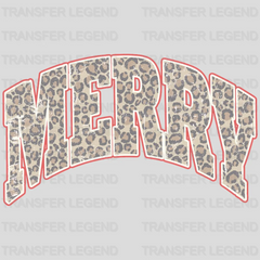 Merry Leopard Christmas Design - DTF heat transfer - transferlegend