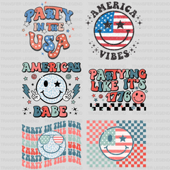 4th Of July -Premade Gang sheet - 6 PCS 10 INCH - transferlegend