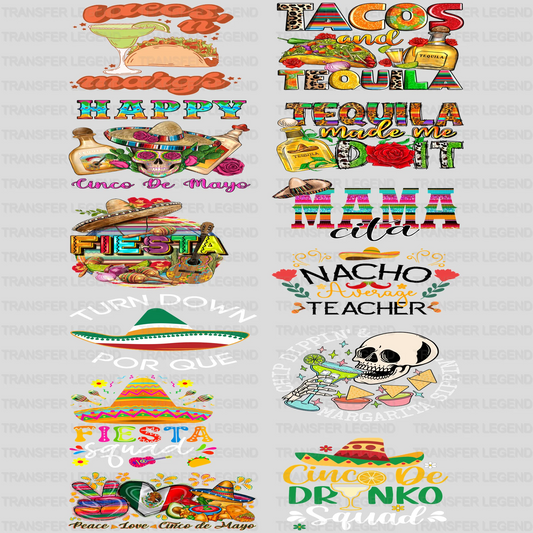 Cinco De Mayo Premade Gang sheet - 12 PCS 10 INCH (Bundle 3) - transferlegend