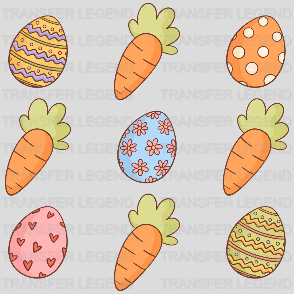 Eggs & Carrots Easter Design - DTF heat transfer - transferlegend