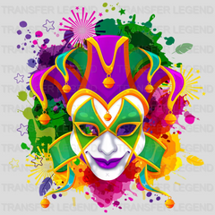 Mask Mardi Gras Design- Mardi Gras DTF heat transfer - transferlegend