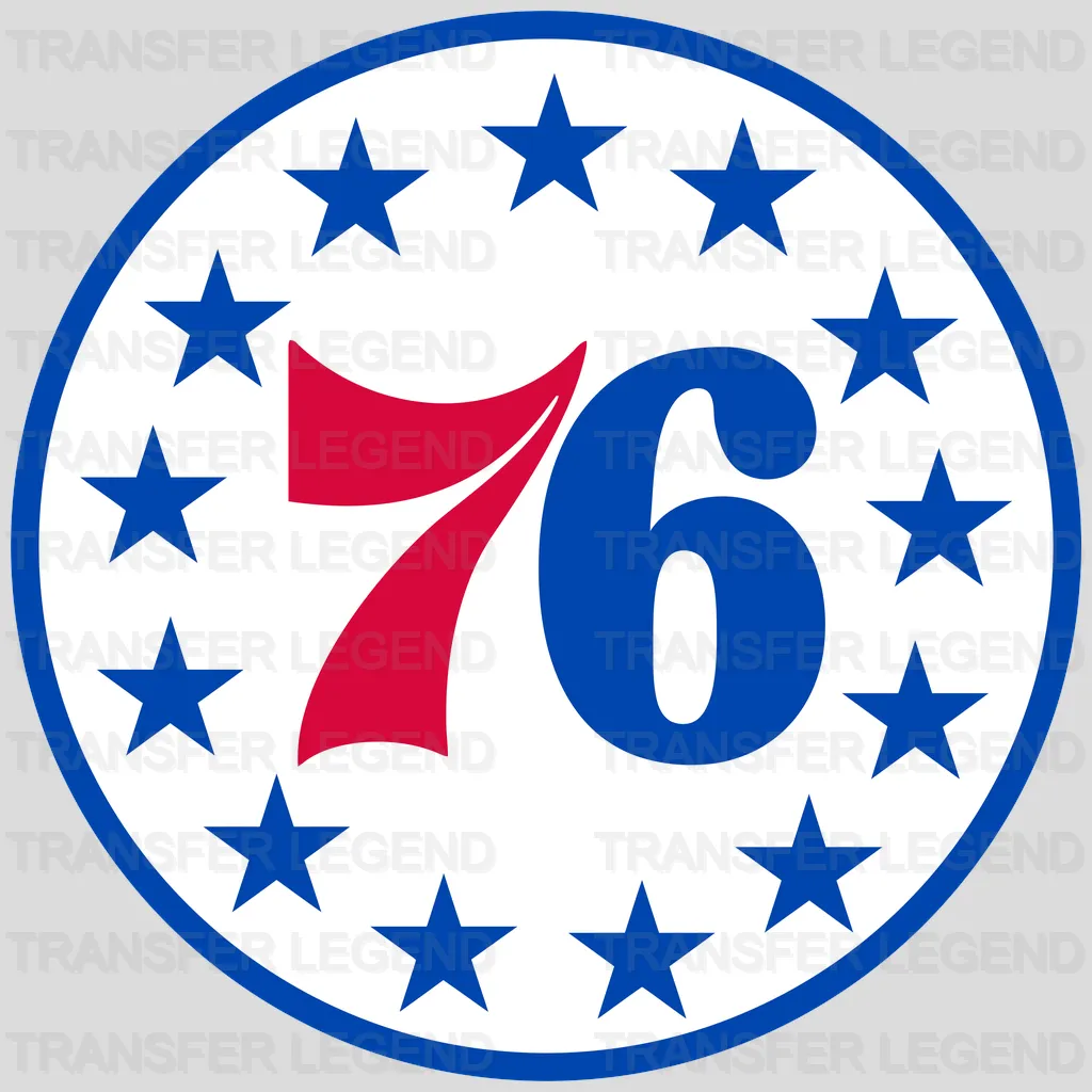 Philadelphia 76ers “76” Inside Thirteen Stars Roundel NBA Design - DTF Heat Transfer