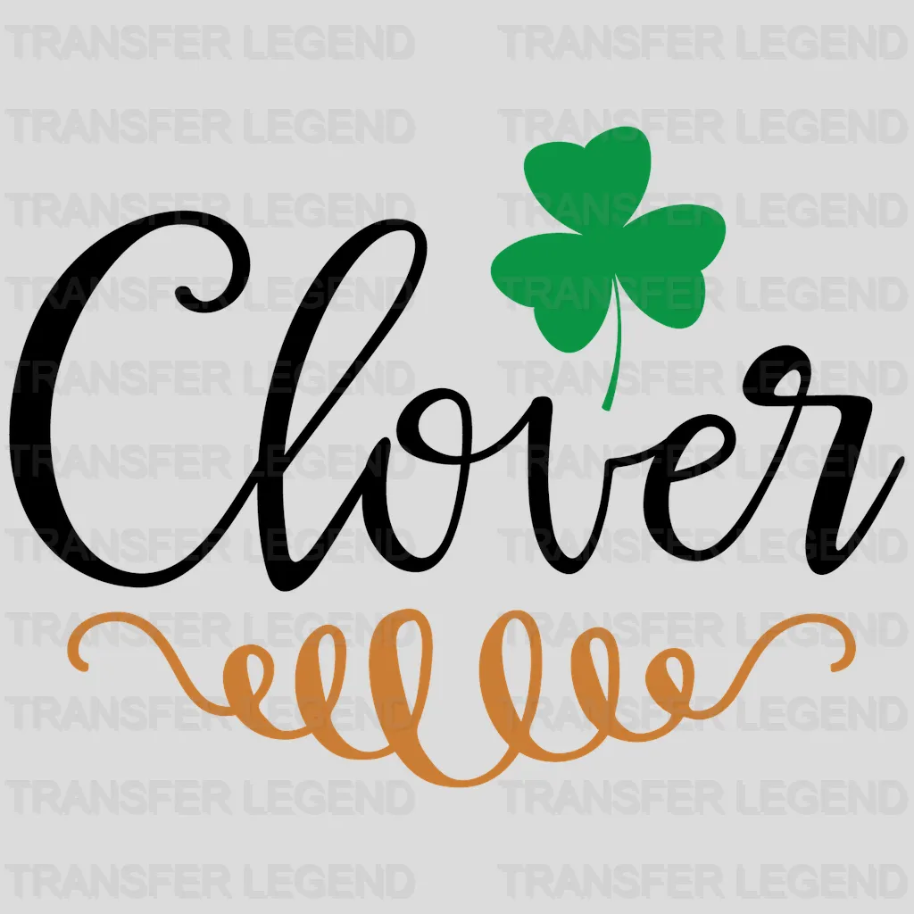 Clover B&W St. Patrick's Day Design - DTF heat transfer - transferlegend