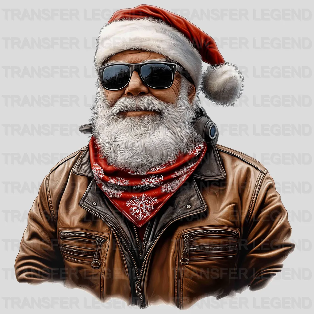 My Name Is Biker Santa Claus Design - DTF Heat Transfer - transferlegend