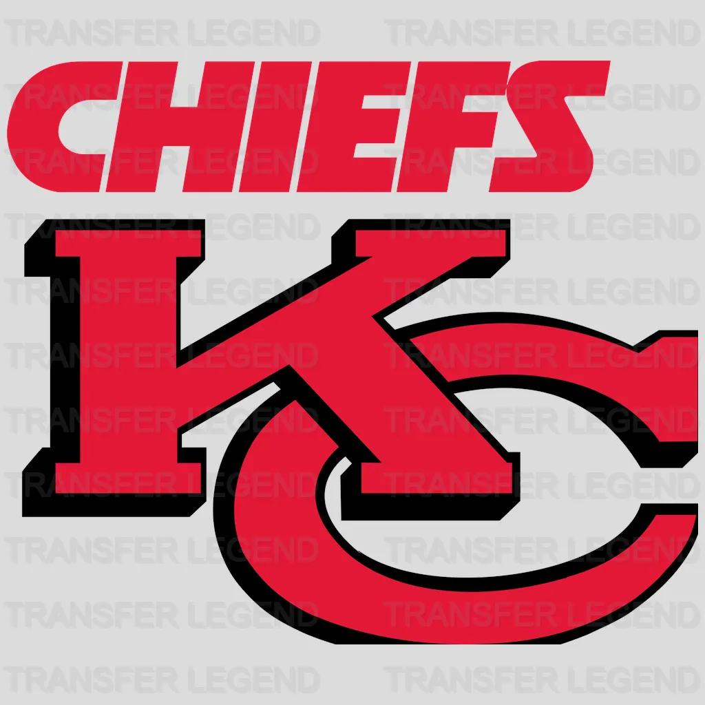 Kansas City Chiefs Stacked Wordmark NFL Design - DTF Heat Transfer