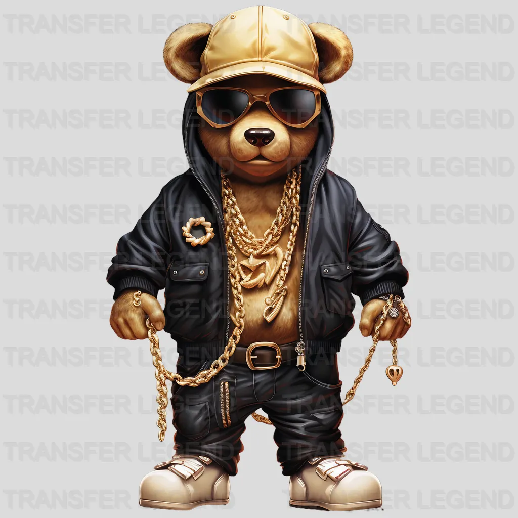 Golden Chains Teddy Design - DTF Heat Transfer - transferlegend