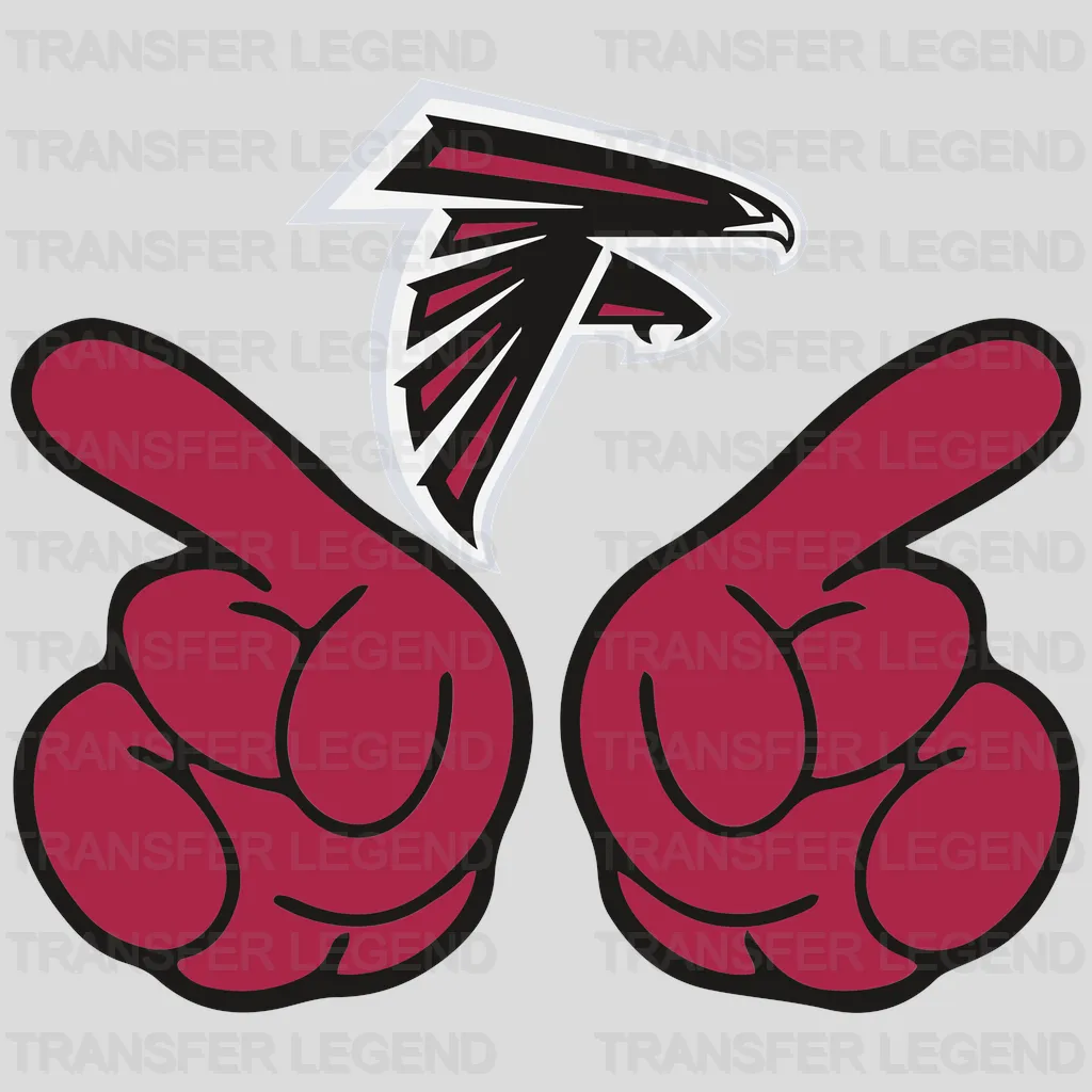 Atlanta Falcons Dual Pointing Hands Logo NFL Design - DTF Heat Transfer