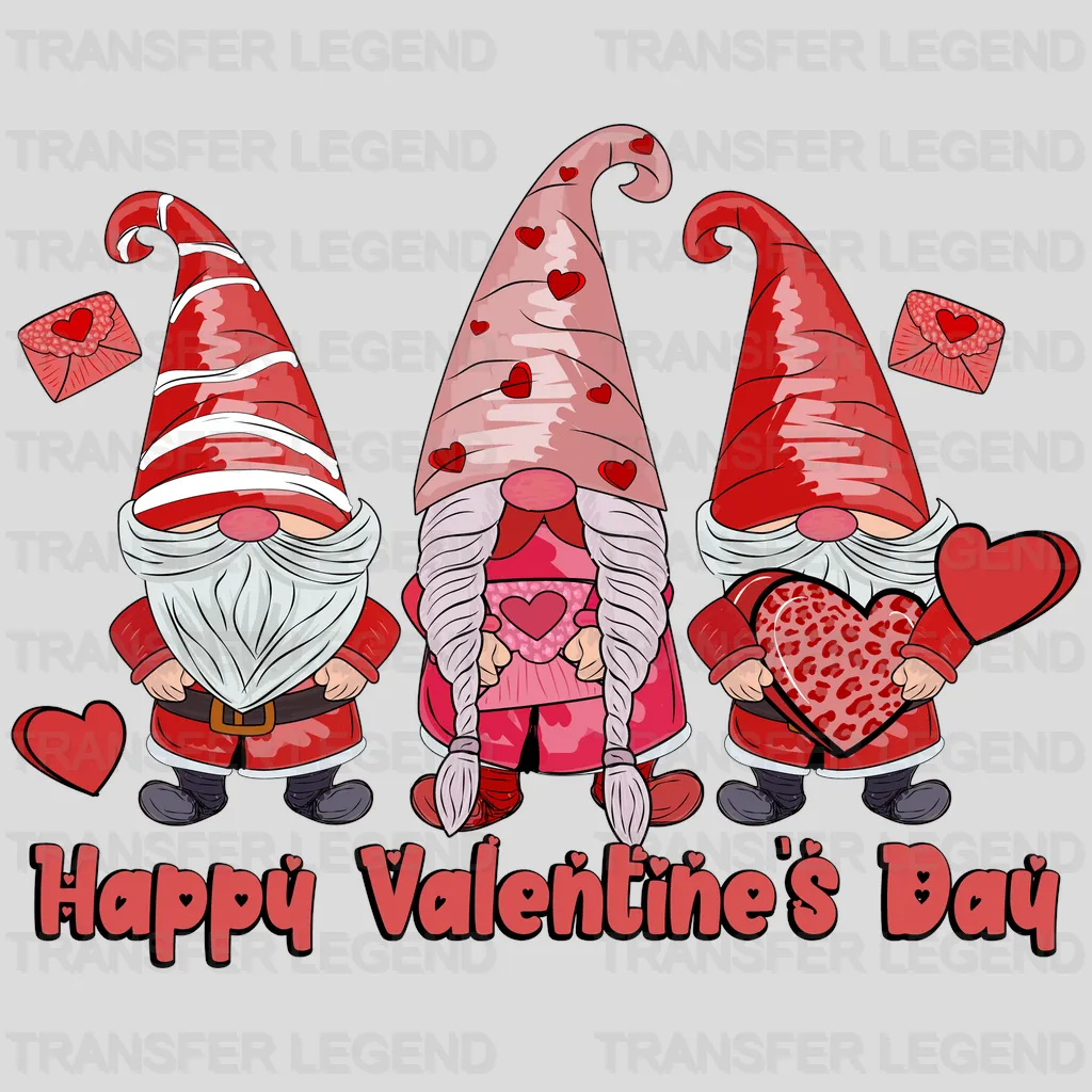 HAPPY VALENTINES DAY GNOMIES - DTF heat transfer - transferlegend