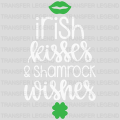 Irish Kisses & Shamrock Wishes St. Patrick's Day Design - DTF heat transfer - transferlegend