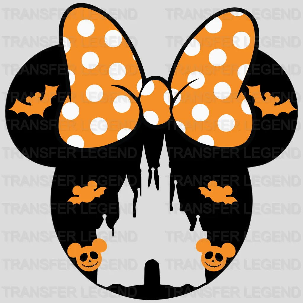 Halloween Minni Head Bat Design - DTF heat transfer - transferlegend