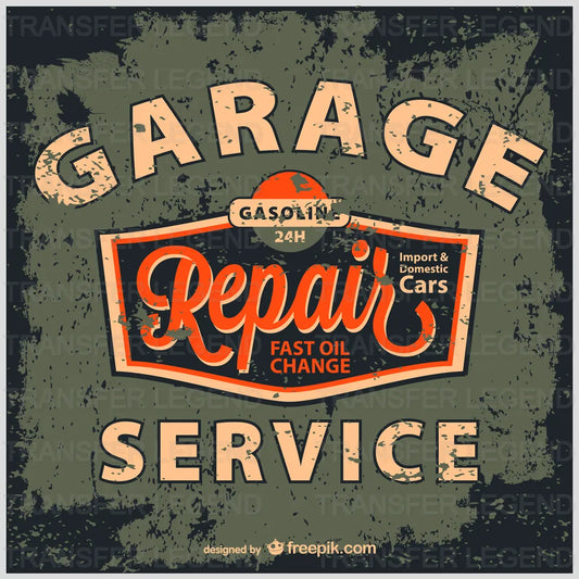 Cars Garage Repair Service Clasic Car Designs - DTF Heat Transfer - transferlegend