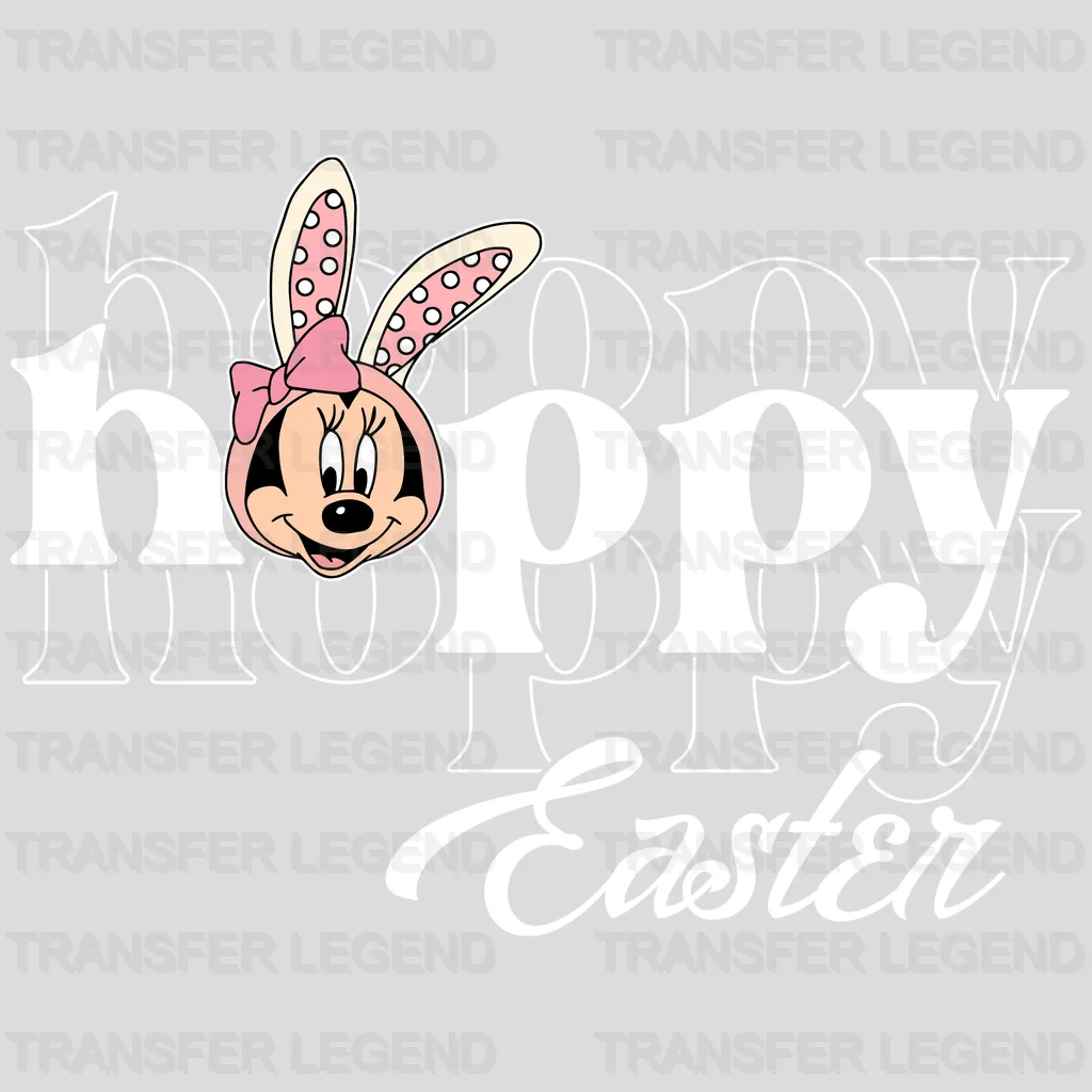 Happy Easter Minnie Bunny Ears Design- DTF heat transfer - transferlegend