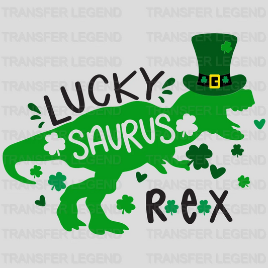 Lucky Saurus Rex St. Patrick's Day Design - DTF heat transfer - transferlegend