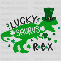 Lucky Saurus Rex St. Patrick's Day Design - DTF heat transfer - transferlegend