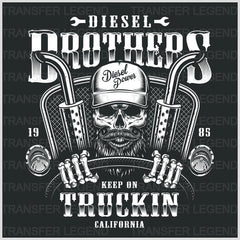 Cars Diesel Brothers Clasic Car Designs - DTF Heat Transfer - transferlegend