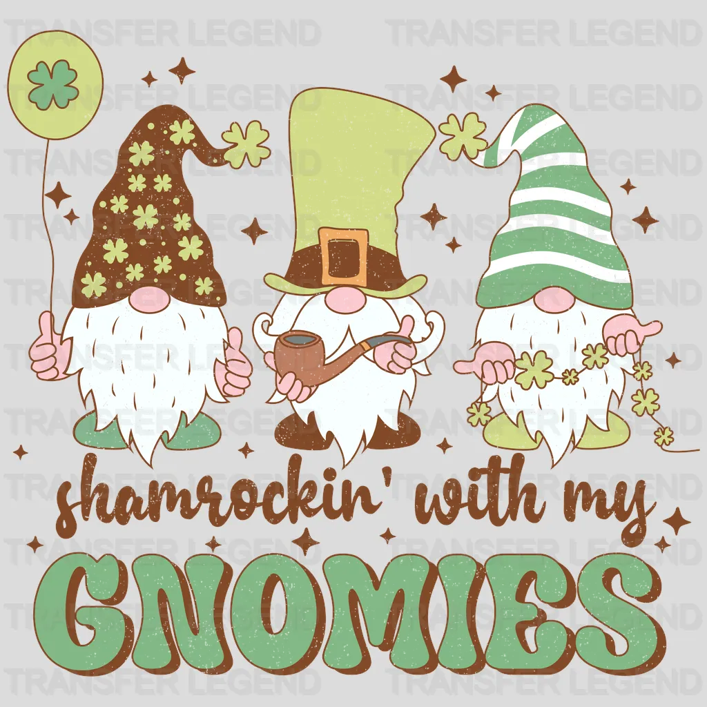 Shamrock With My Gnomies St. Patrick's Day Design - DTF heat transfer - transferlegend