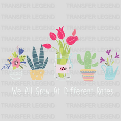 We All Grow At Different Rates 100 Days Of School Design - DTF heat transfer - transferlegend