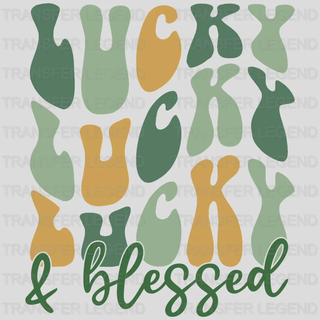 St. Patrick's Day Retro Lucky Blessed Design - DTF heat transfer - transferlegend