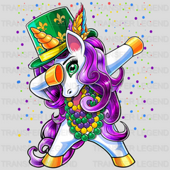 Unicorn Mardi Gras Design- Mardi Gras DTF heat transfer - transferlegend