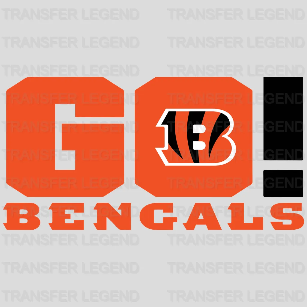 Cincinnati Bengals Go Bengals Wordmark NFL Design - DTF Heat Transfer