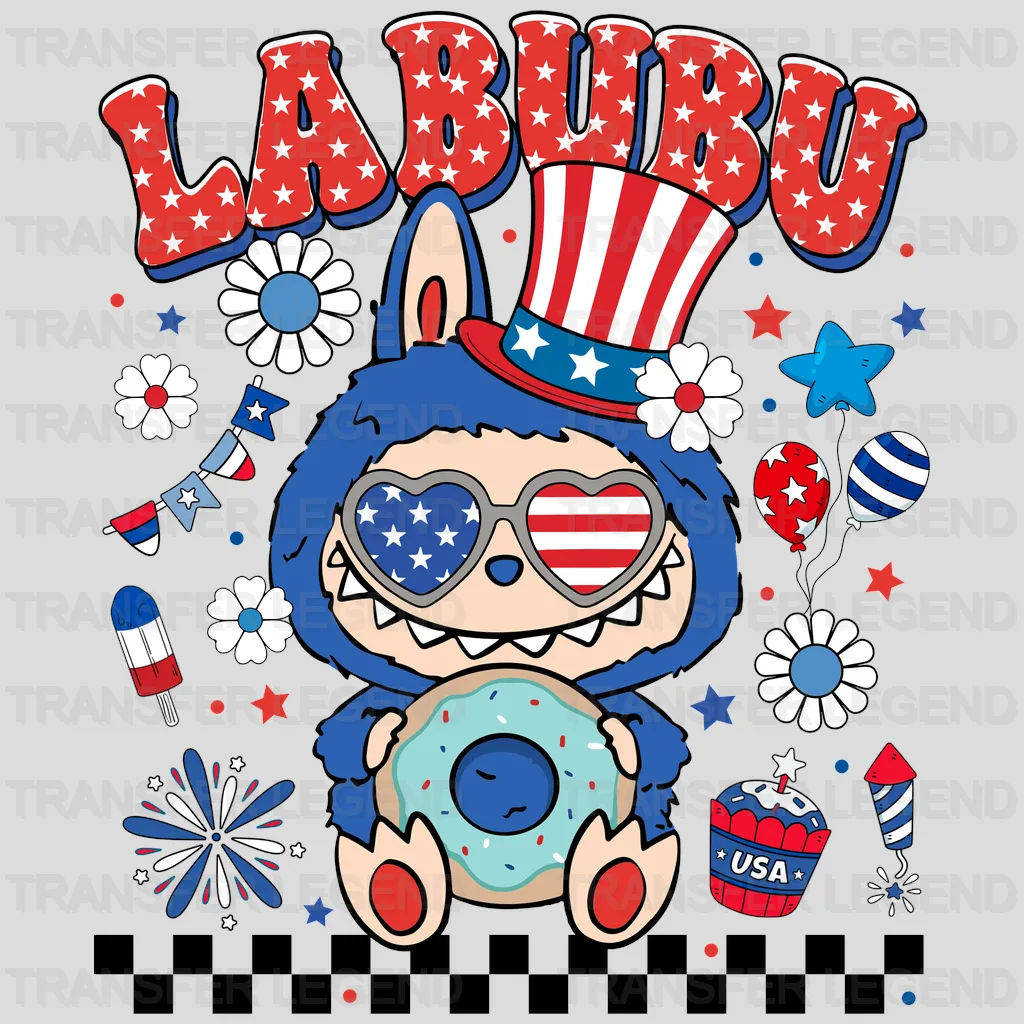 Navy Red Muffin Labubu Design - DTF Heat Transfers