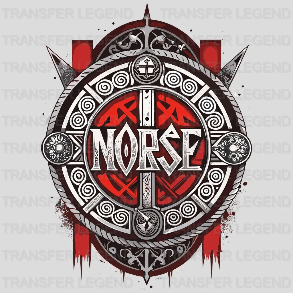 Viking Norse Shield Nordic Design - DTF Heat Transfer - transferlegend