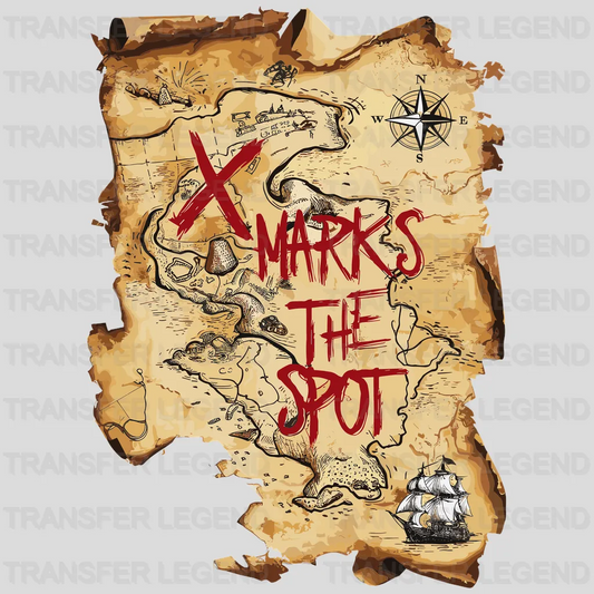 Marks The Spot Pirate Design - DTF Heat Transfer - transferlegend