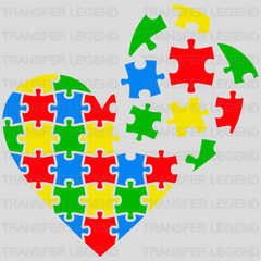 Autism Heart Puzzle Design - DTF Heat Transfer - transferlegend