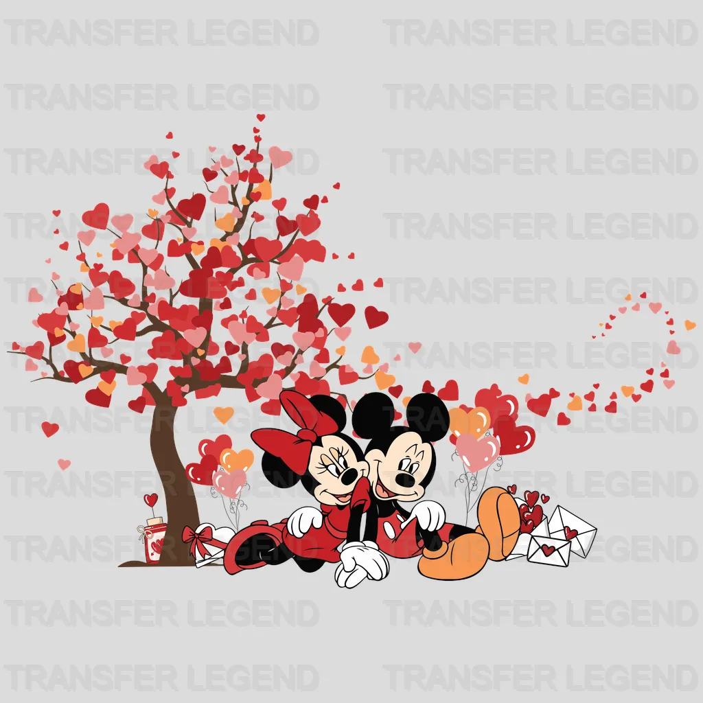 Mickey and Minnie Love Tree Valentines Day Design - DTF heat transfer - transferlegend